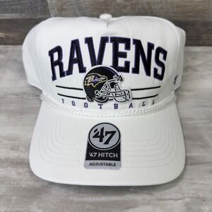 '47 Brand Roscoe Hitch Baltimore Ravens Rope Snapback Mens Hat White NFL